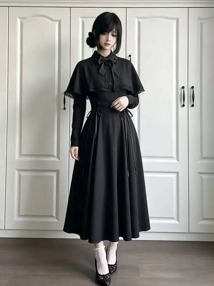 Women Black Gothic Lolita Midi - đánh giá và giá Fashion Street Night